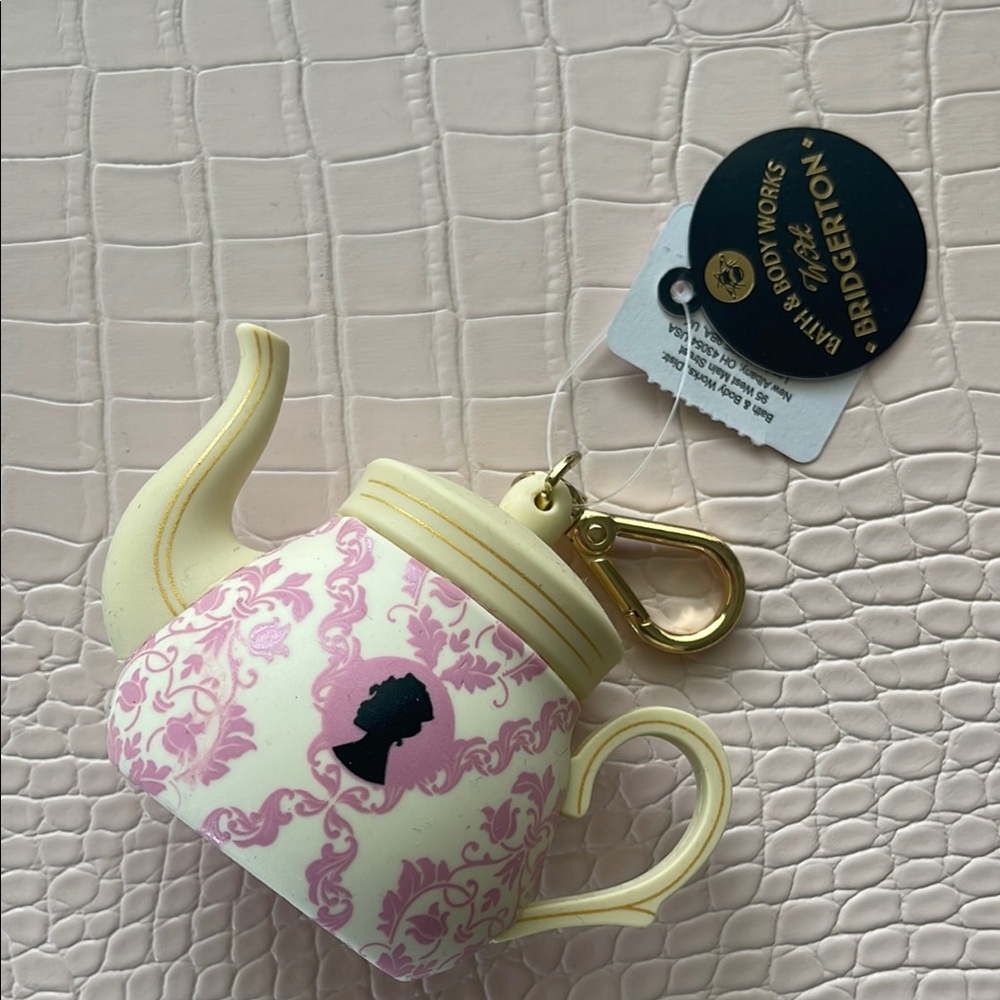 Bath & Body Works Pink and Cream Teapot Keychain